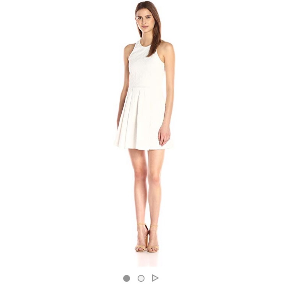 Parker white on white textured white dress